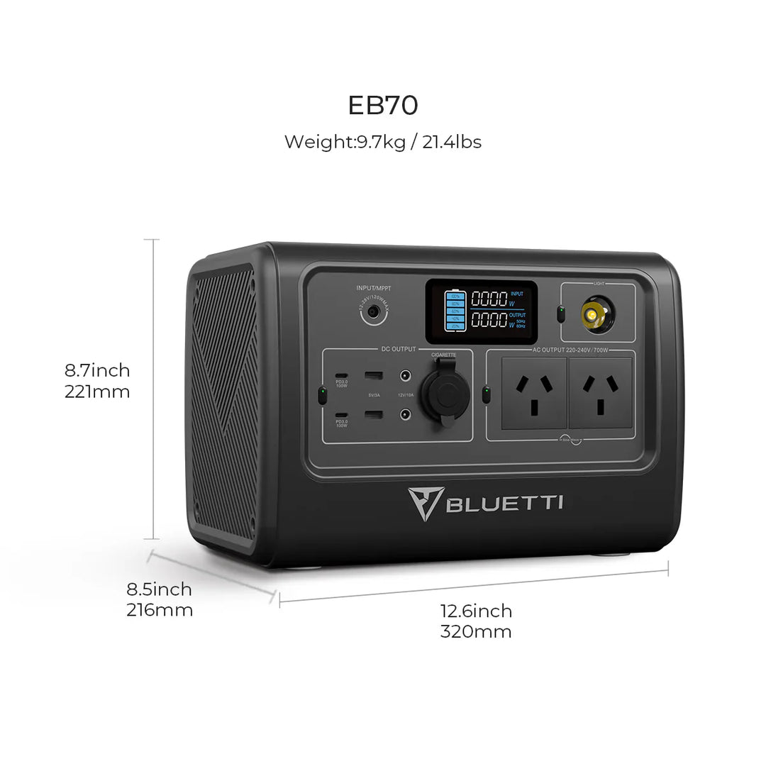 BLUETTI EB70 Portable Power Station | 1,000W 716Wh