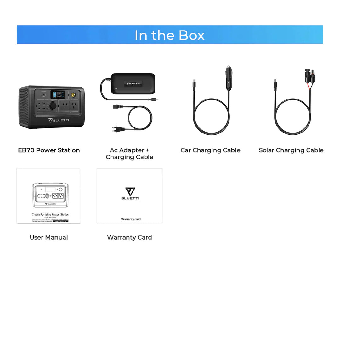 BLUETTI EB70 Portable Power Station | 1,000W 716Wh