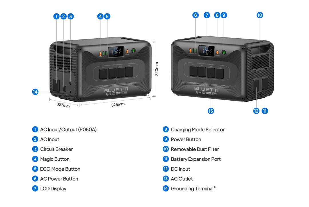 Bluetti Apex 300 Versatile Power Station | 3,840W 2764.8Wh