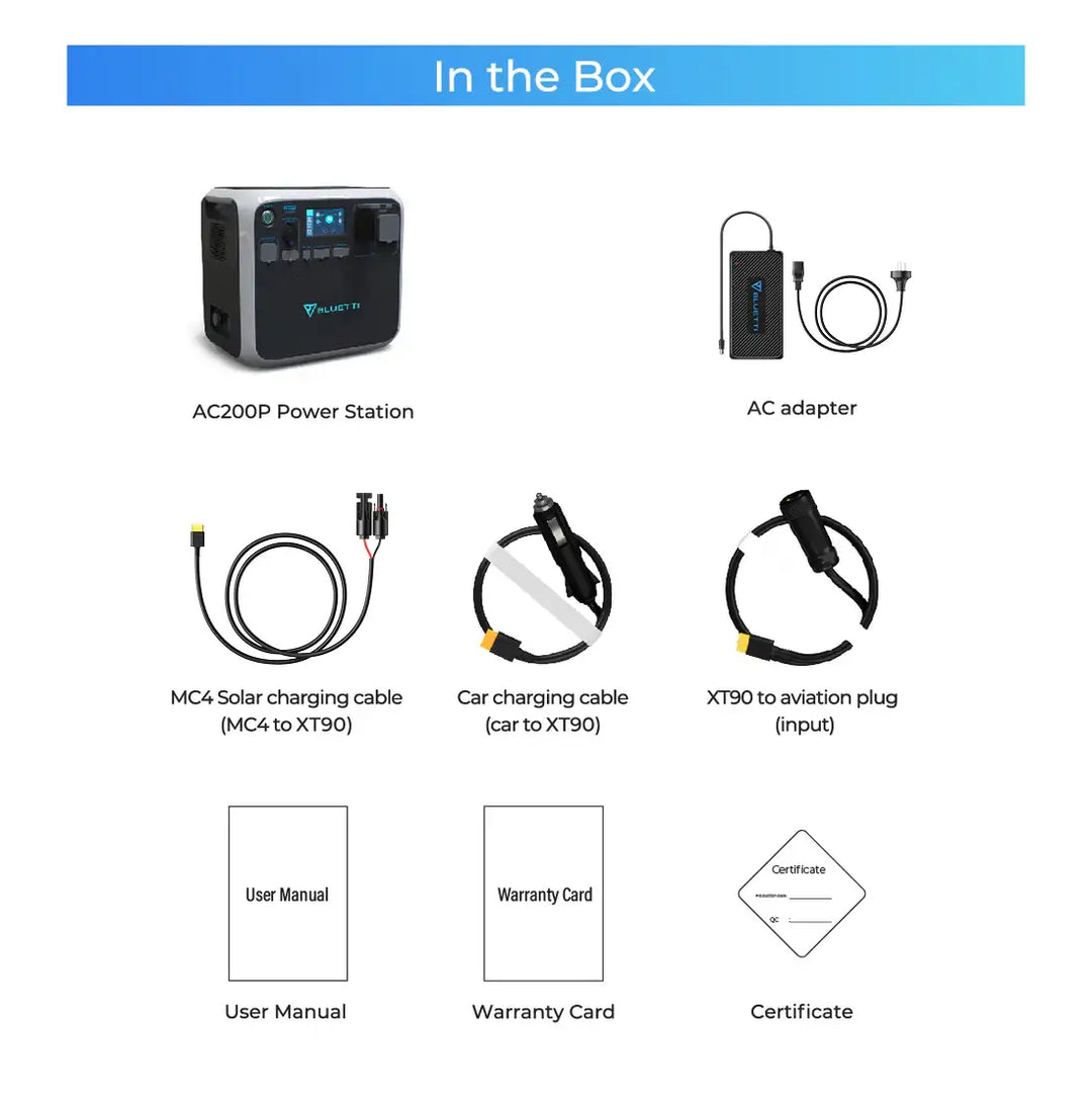 BLUETTI AC200P Portable Power Station | 2,000W 2,000Wh Solar Generator