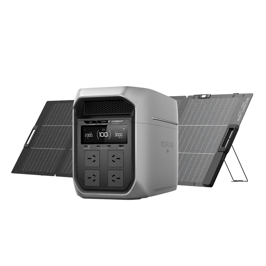 EcoFlow Delta 3 Max Plus + 220W Lightweight Bifacial Portable Solar Panel