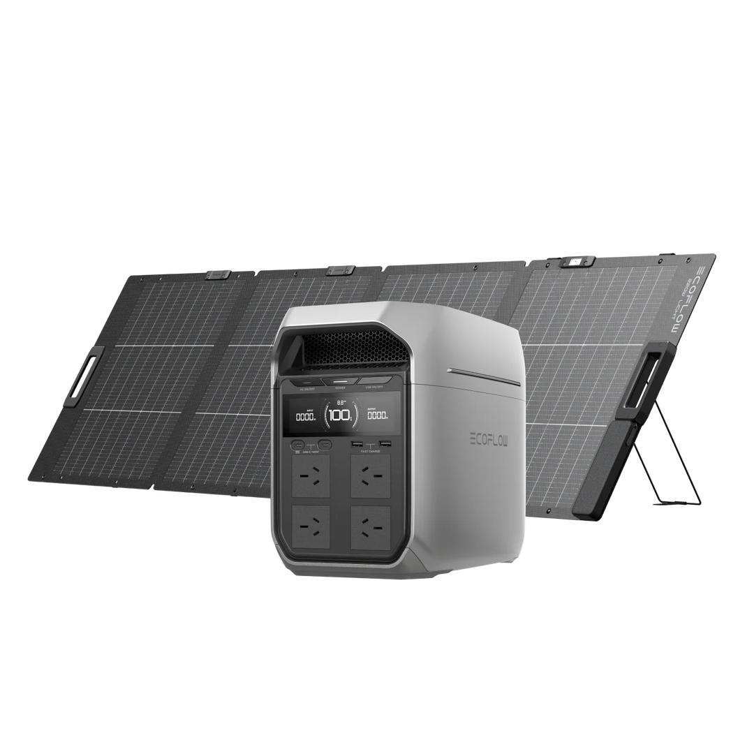 EcoFlow Delta 3 Plus + 220W Lightweight Bifacial Portable Solar Panel